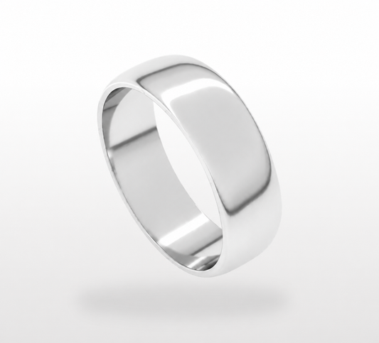 Traditional 6mm Rounded Mens Wedding Band Ring