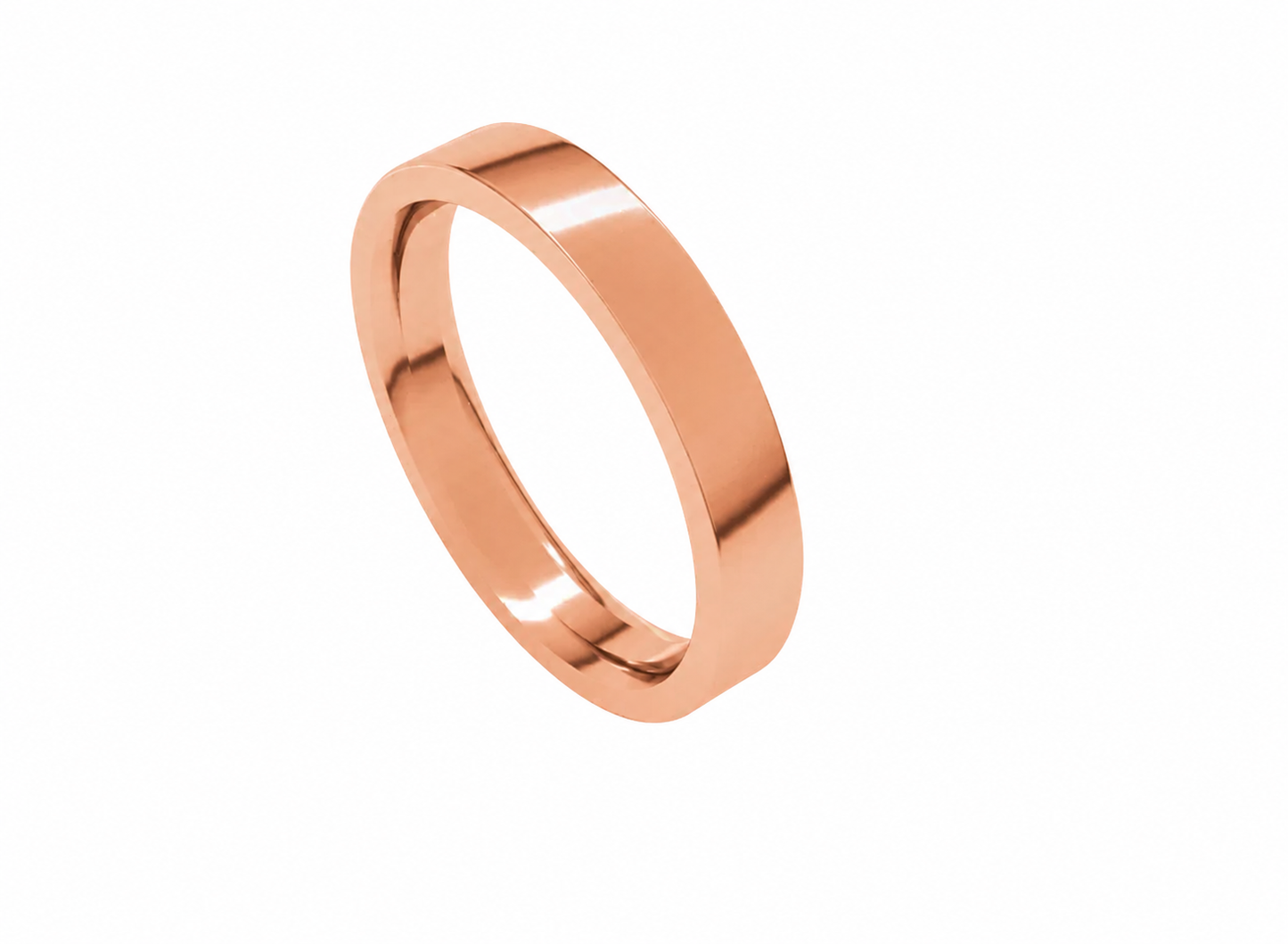 14K Gold 3.5mm Cigar Wedding Band Ring