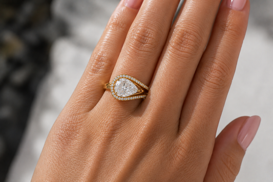 2.50 Carat Lab Grown Pear Shape Diamond Engagement Ring