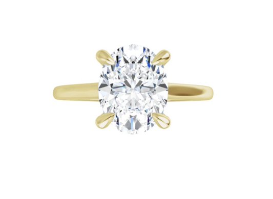 2.00 Carat Oval Brilliant Lab Diamond Cathedral Solitaire Engagement Ring