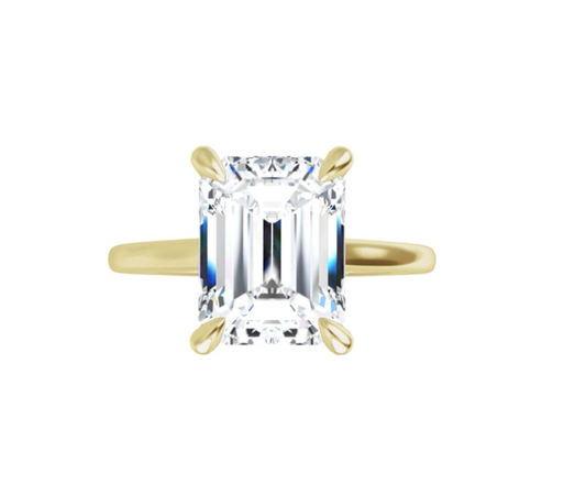 2.50 Carat Emerald Cut Lab Diamond Cathedral Solitaire Engagement Ring