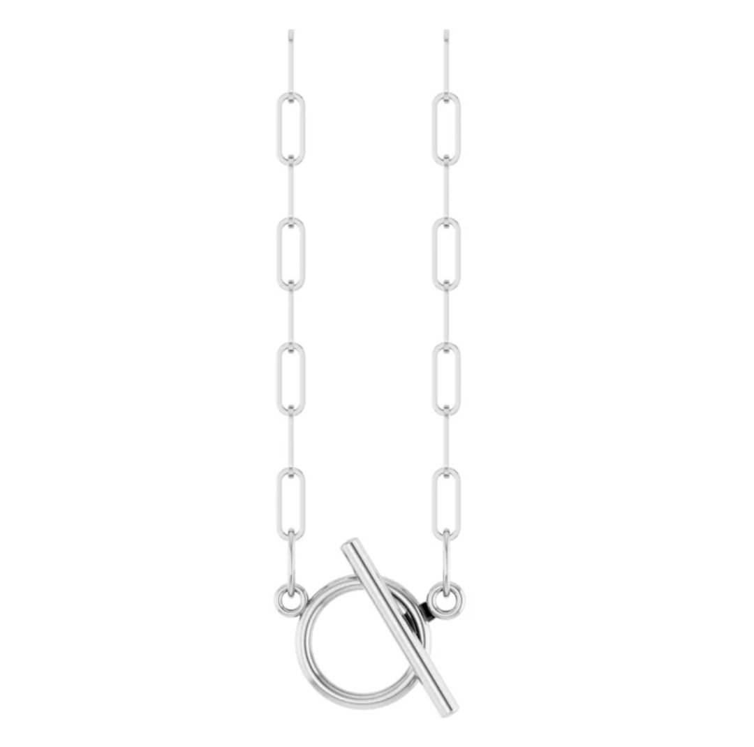 Sterling Silver Toggle Charm Pendant Necklace