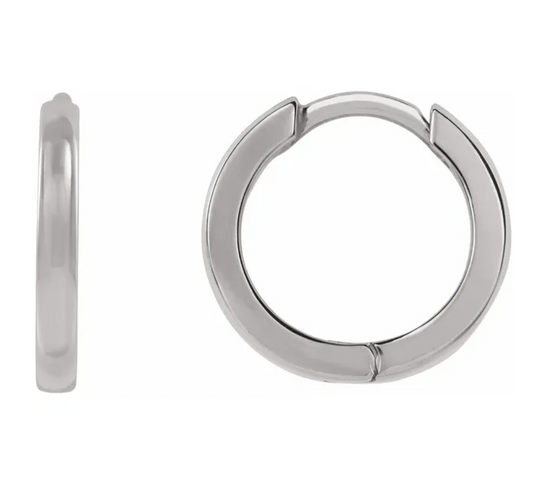 Sterling Silver Hinged 12.5 mm Hoop Earring