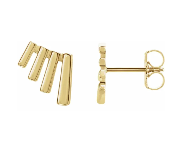 14k Gold Fan Ear Climbers