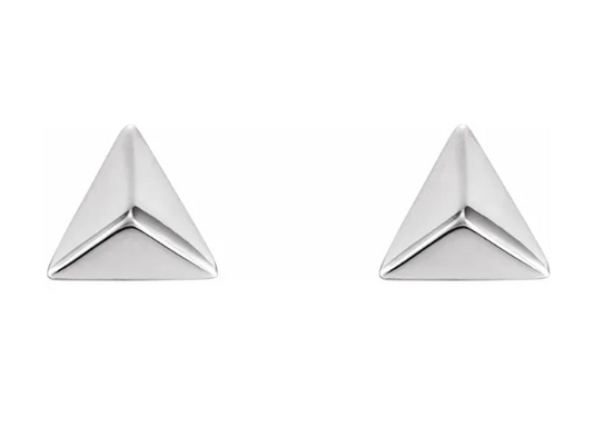 14K Gold Pyramid Stud Earrings