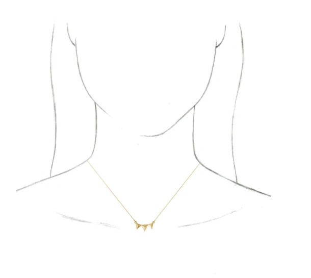 14K Gold Pyramid Pendant Necklace