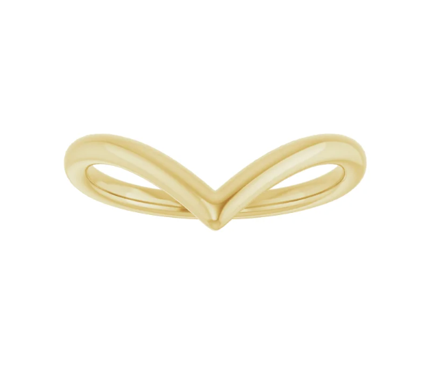 14K Gold Curved Contour Band Stackable Ring