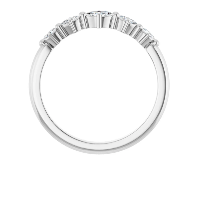 14K Gold Lab Grown Marquise Diamond Stackable Band