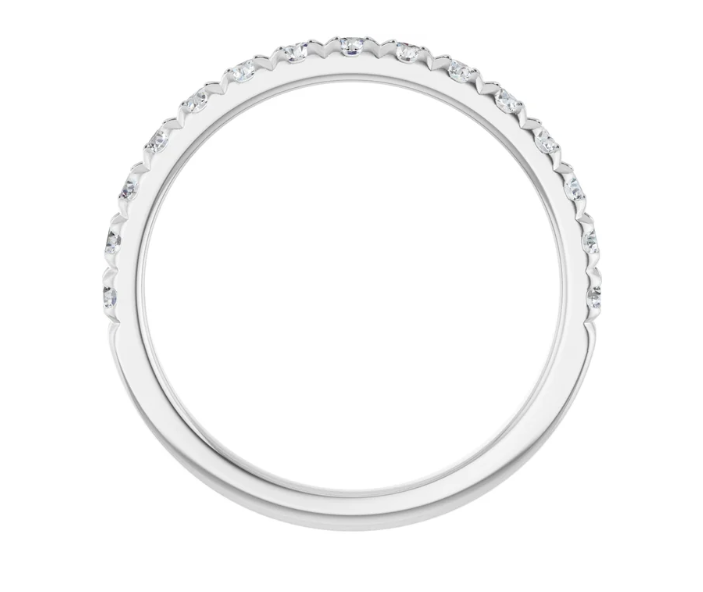 14K Gold French Set 0.50ctw Lab Diamond Wedding Band Ring