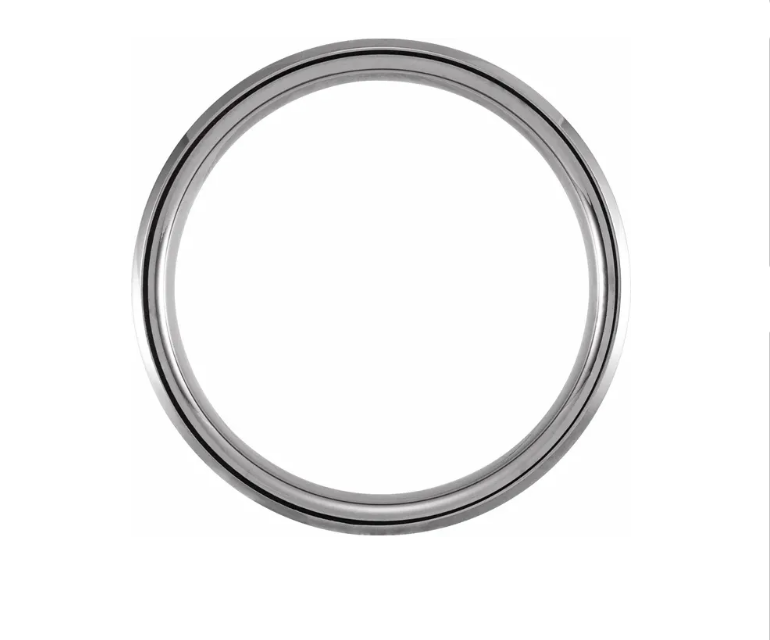 Tungsten 6 mm Beveled Edge Acacia Wood Inlay Comfort Fit Mens Wedding Band Ring
