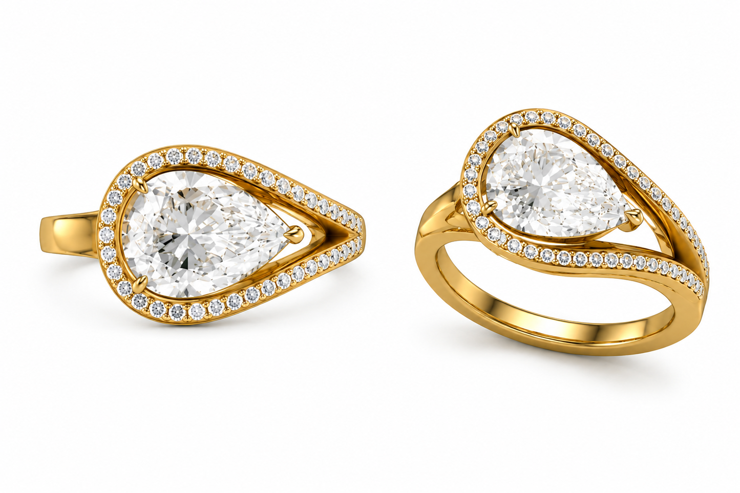 2.50 Carat Lab Grown Pear Shape Diamond Engagement Ring