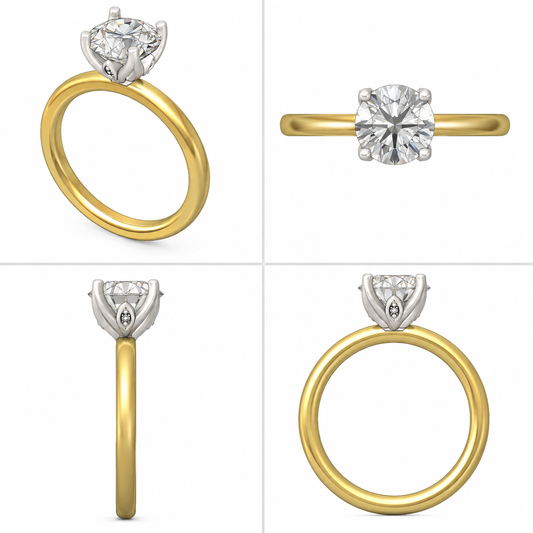 2.00 Carat Round Brilliant Lab Diamond Engagement Ring with Tulip Setting