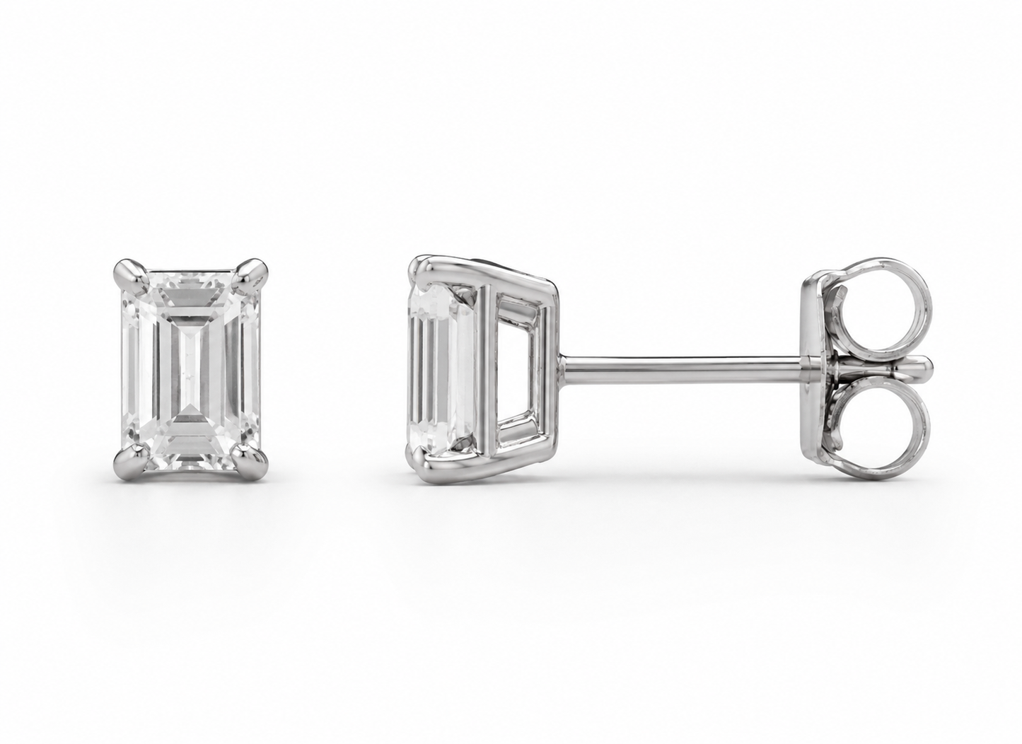 2.00 Carat Total Weight Emerald Cut Diamond Stud Earrings in 14K Gold (Copy)