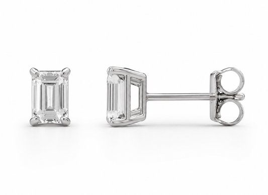 2.00 Carat Total Weight Emerald Cut Diamond Stud Earrings in 14K Gold (Copy)
