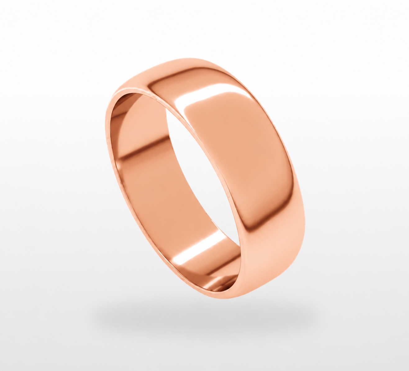 Traditional 6mm Rounded Mens Wedding Band Ring