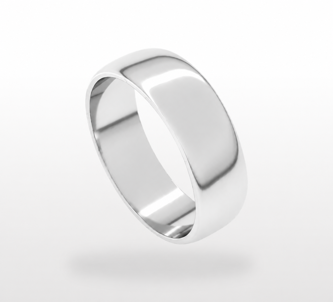 Traditional 6mm Rounded Mens Wedding Band Ring