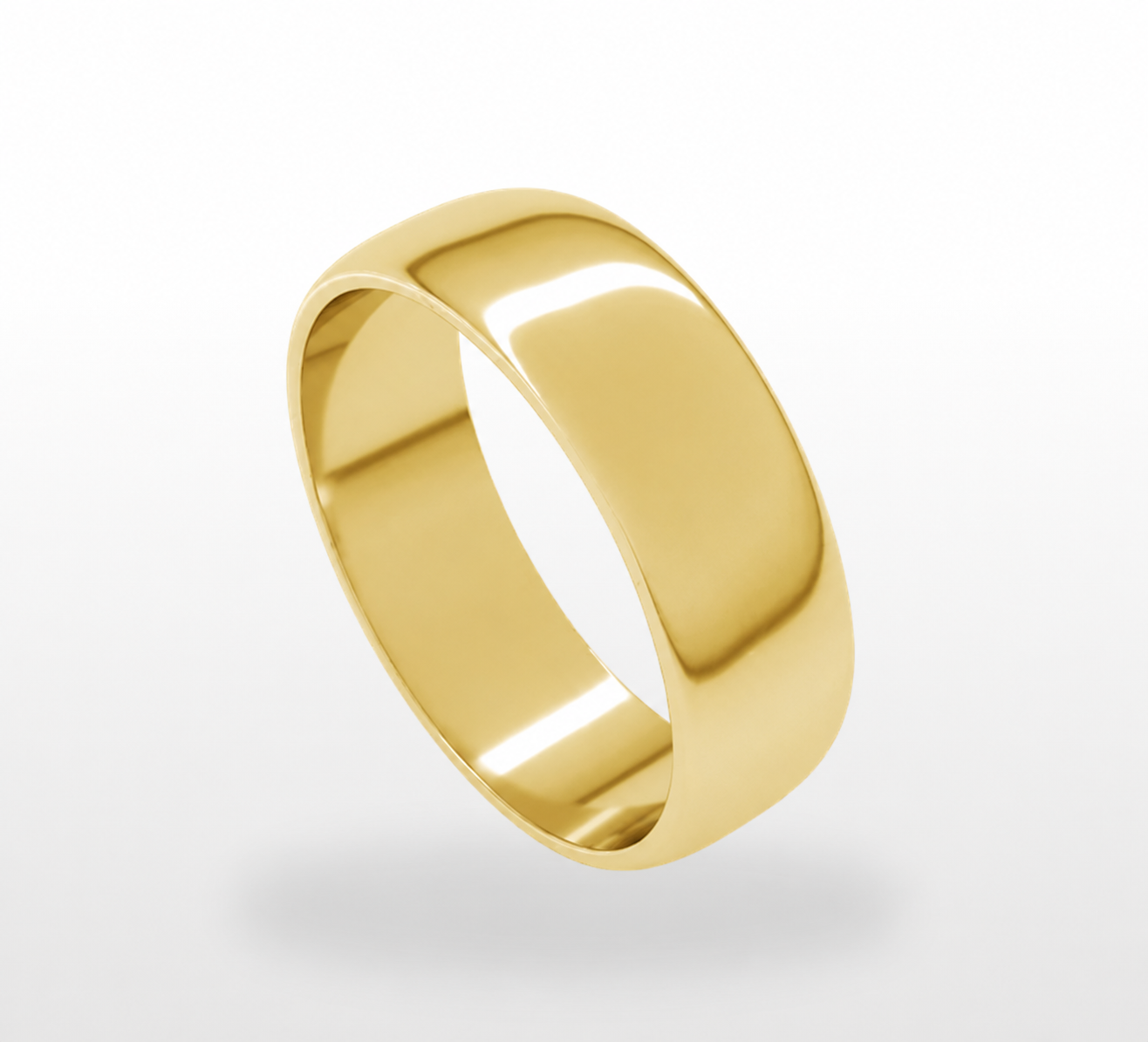 Traditional 6mm Rounded Mens Wedding Band Ring
