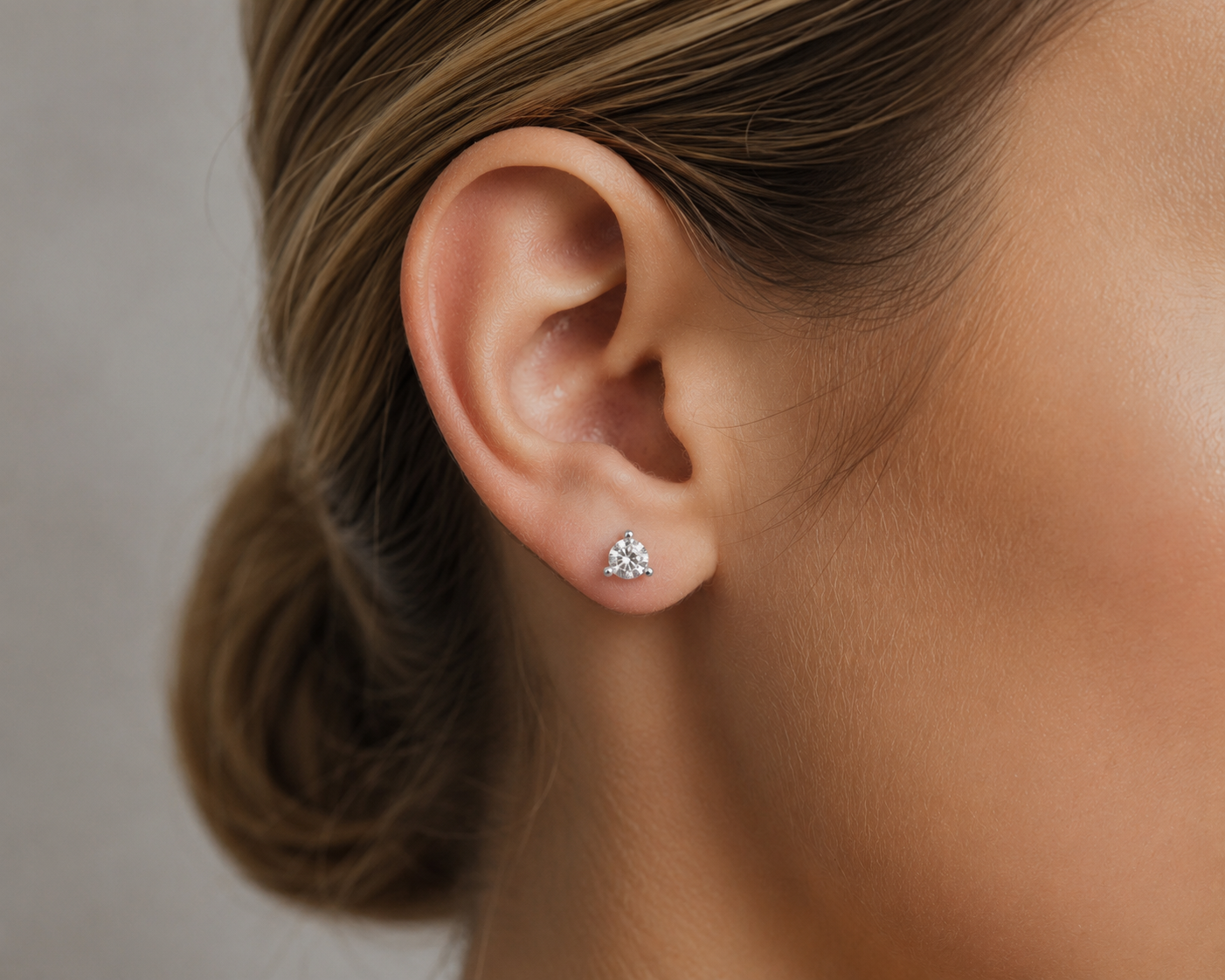 2.00ctw Three Prong Martini Set 14K Gold Round Lab Diamond Earrings