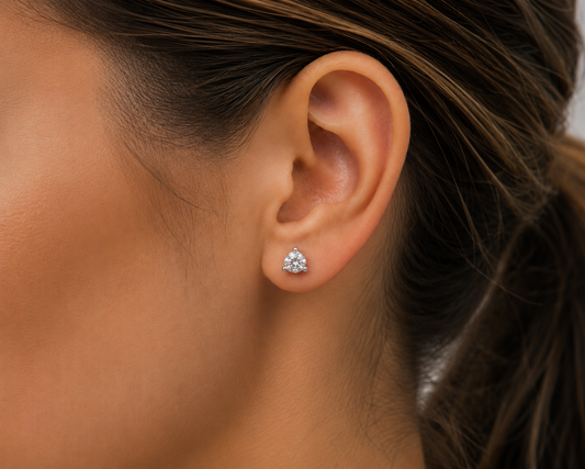 2.50ctw Three Prong Martini Set 14K Gold Round Lab Diamond Earrings