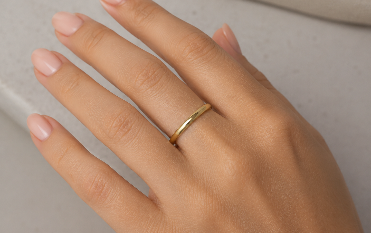 14K Gold 2.5mm Wedding Band Ring