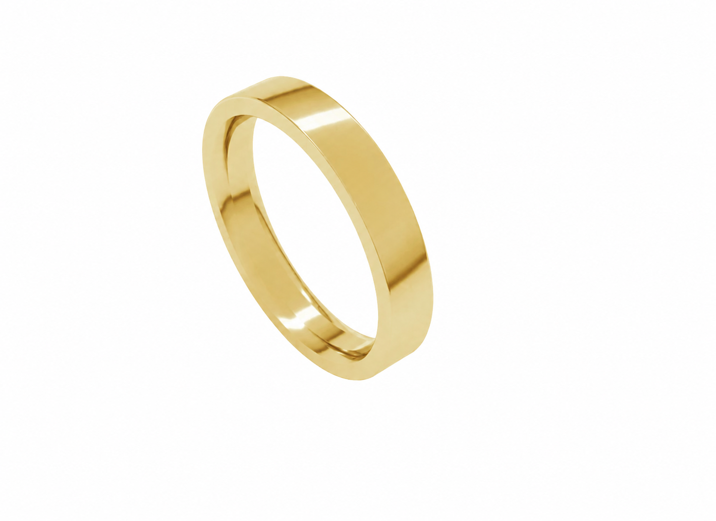 14K Gold 3.5mm Cigar Wedding Band Ring