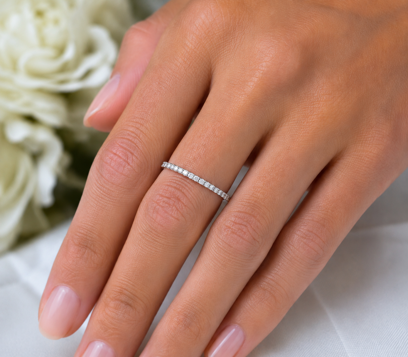 14K Gold 0.25ctw Round Lab Grown Diamond Band