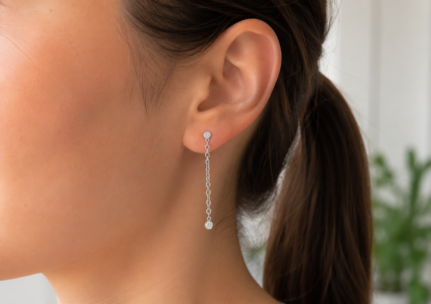 14K Gold 0.20ctw Natural Diamond Drop Earrings