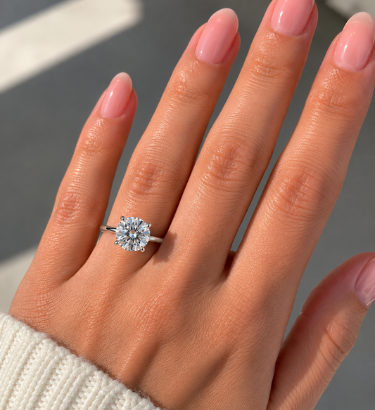 2.00 Carat Round Brilliant Lab Diamond Cathedral Solitaire Engagement Ring