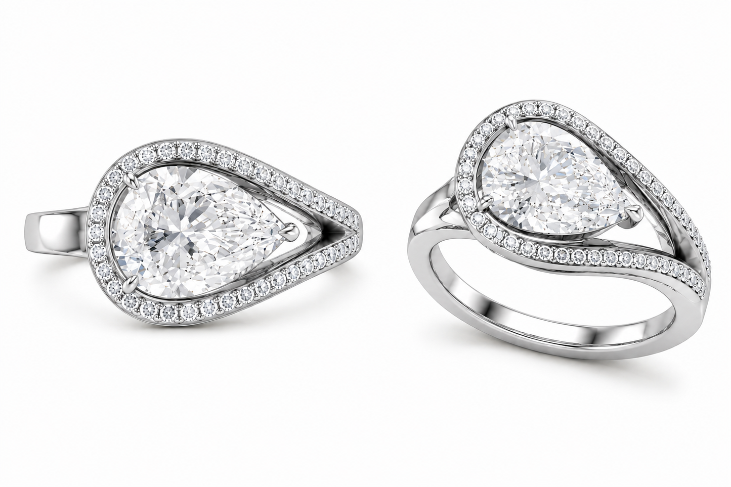 2.50 Carat Lab Grown Pear Shape Diamond Engagement Ring