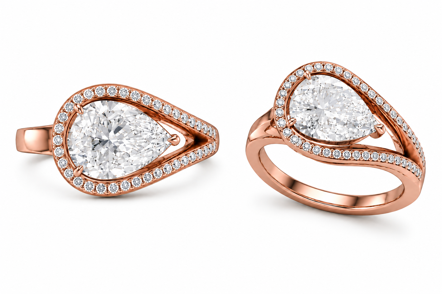 2.50 Carat Lab Grown Pear Shape Diamond Engagement Ring