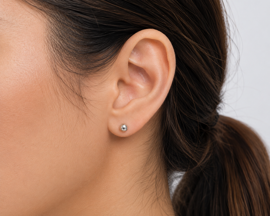 Sterling Silver Round 6mm Ball Stud Earrings