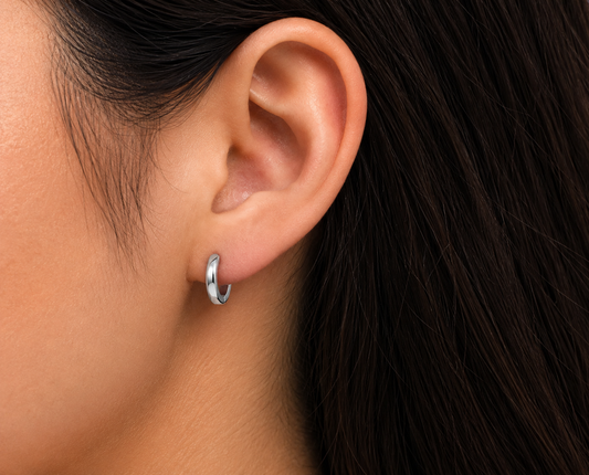 Sterling Silver Hinged 12.5 mm Hoop Earring