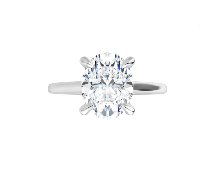 2.00 Carat Oval Brilliant Lab Diamond Cathedral Solitaire Engagement Ring
