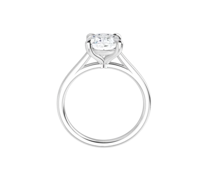 2.00 Carat Oval Brilliant Lab Diamond Cathedral Solitaire Engagement Ring