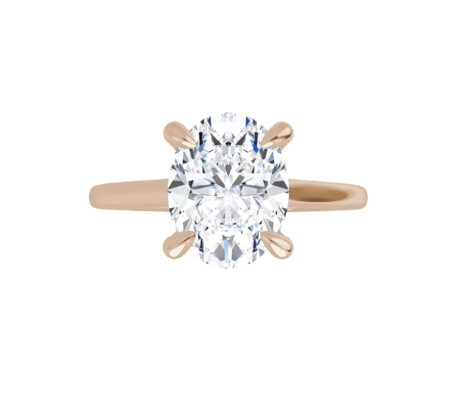 2.00 Carat Oval Brilliant Lab Diamond Cathedral Solitaire Engagement Ring