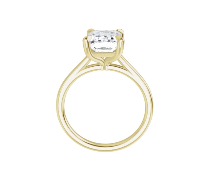 2.50 Carat Emerald Cut Lab Diamond Cathedral Solitaire Engagement Ring