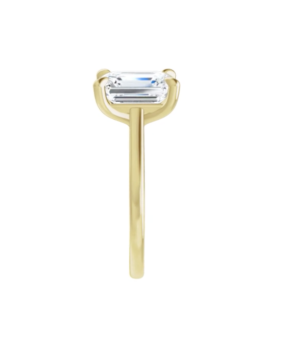 2.50 Carat Emerald Cut Lab Diamond Cathedral Solitaire Engagement Ring
