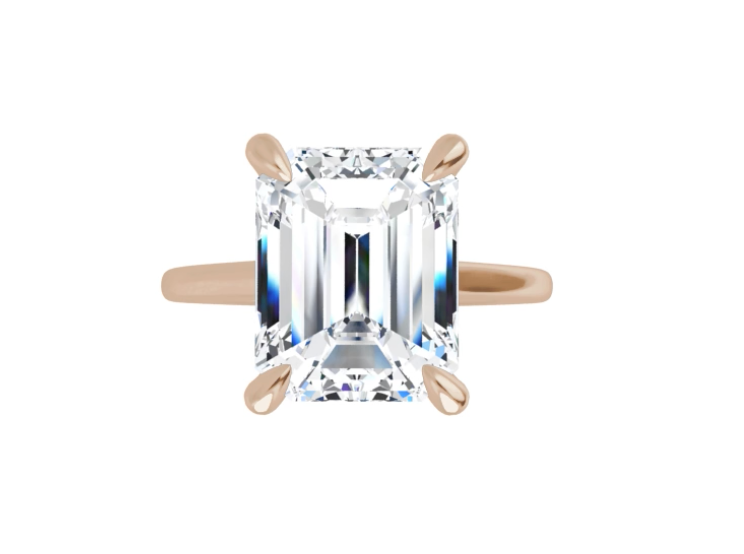 2.50 Carat Emerald Cut Lab Diamond Cathedral Solitaire Engagement Ring