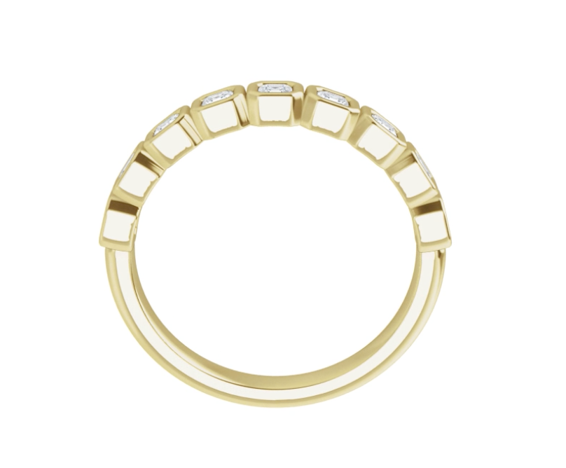 Asscher Cut Lab Diamond Wedding Band Ring 0.45ctw