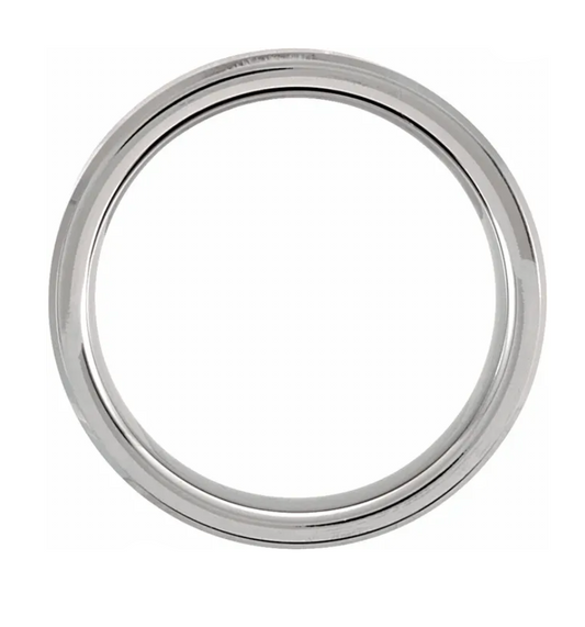 Tungsten 6 mm Beveled Edge Mens Wedding Band Ring