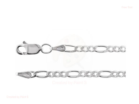 Sterling Silver 2.5 mm Figaro 18 Inch Chain Necklace