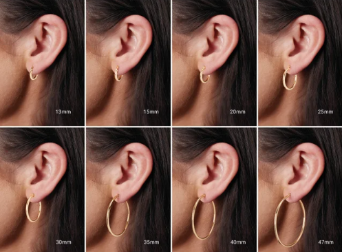 14K Yellow Gold Tube Hoop Earrings