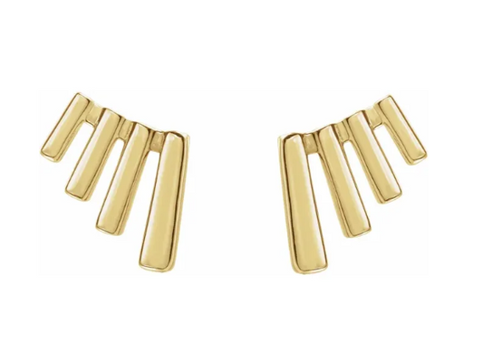 14k Gold Fan Ear Climbers
