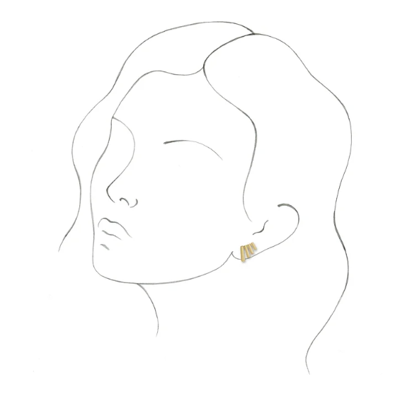 14k Gold Fan Ear Climbers