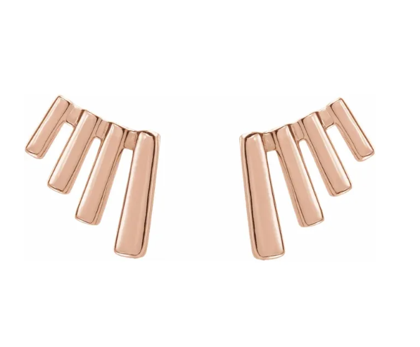 14k Gold Fan Ear Climbers