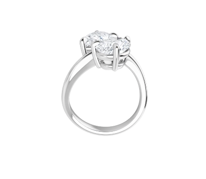 14K Gold Toi et Moi Pear Shape Curved Band Lab Grown Diamond Ring