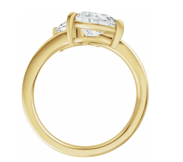 14K Gold Toi et Moi Double Pear Shape Lab Grown Diamond Ring