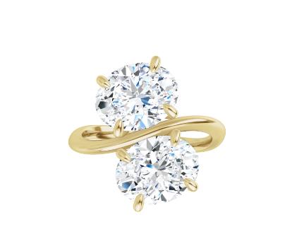 14K Gold Toi et Moi Double Oval Lab Grown Diamond Ring