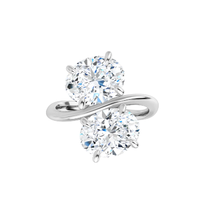 14K Gold Toi et Moi Double Oval Lab Grown Diamond Ring
