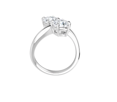 14K Gold Toi et Moi Round Brilliant Lab Diamond Ring